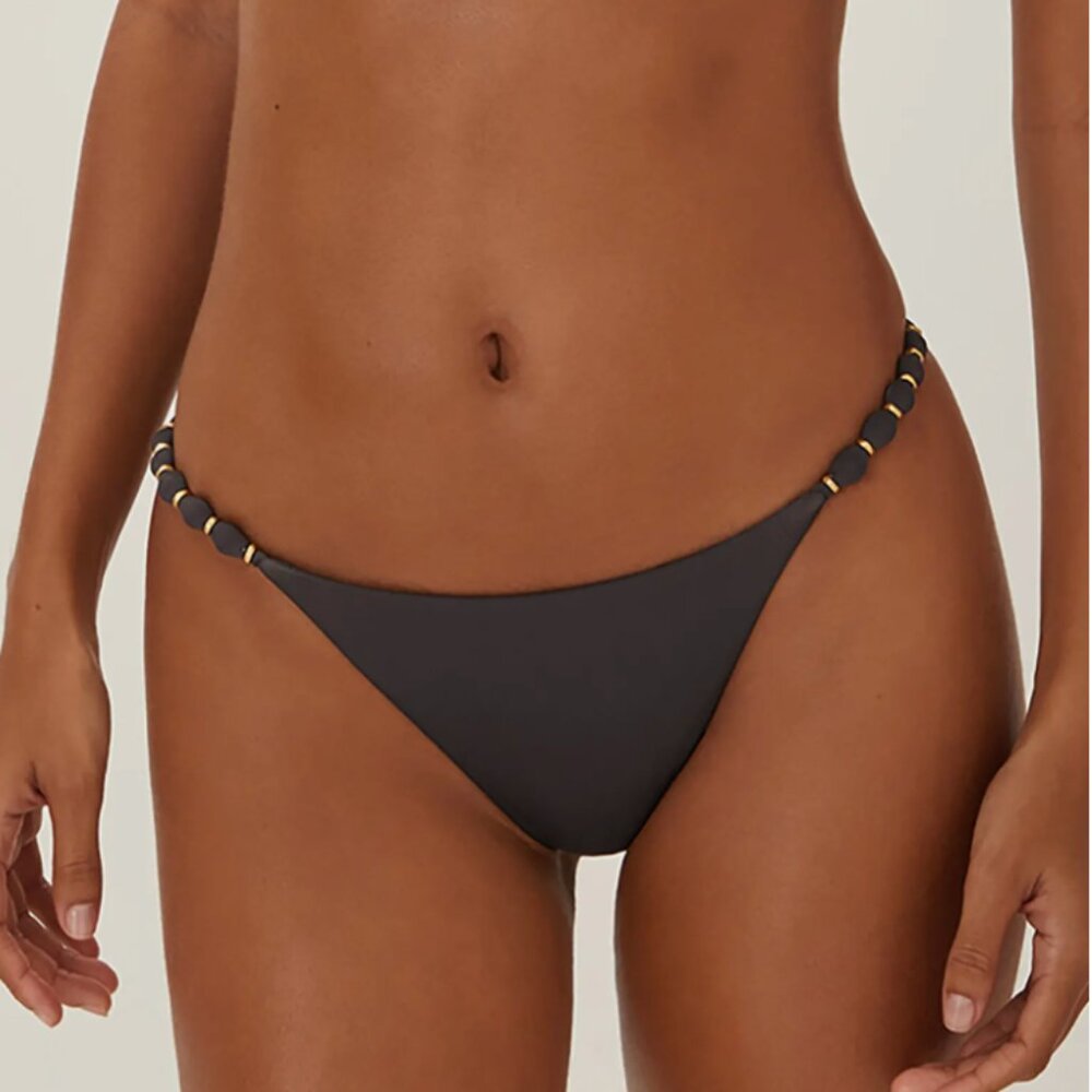Elegant Black Beaded Bikini Bottom